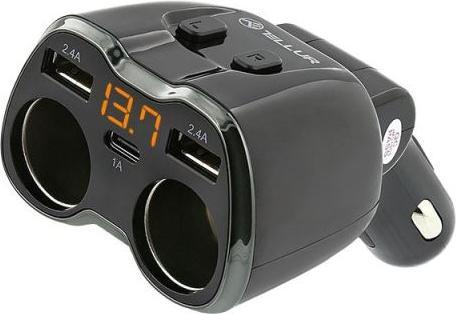 Immagine prodotto Tellur Sdoppiatore accendisigari a 2 prese, 2xUSB, Type-C