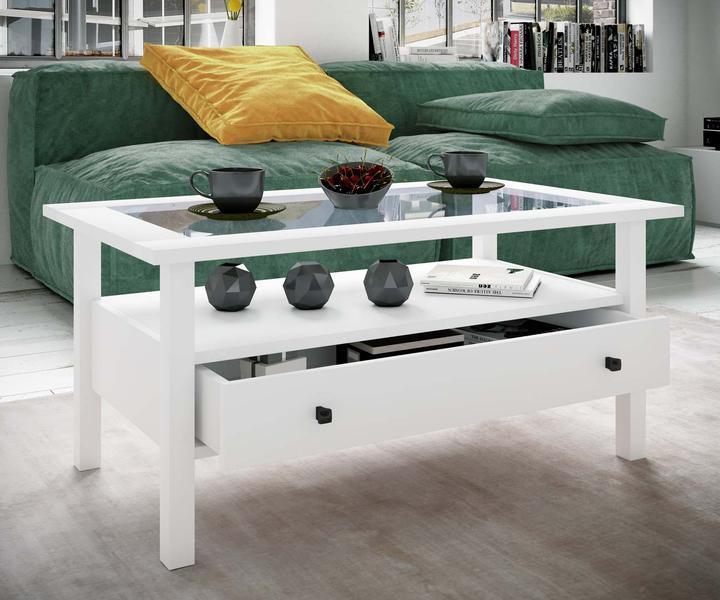Produktbild VCM Holz Beistelltisch Couchtisch Sofatisch Wohnzimmertisch Schublade Lingis L (90 x 54 cm)