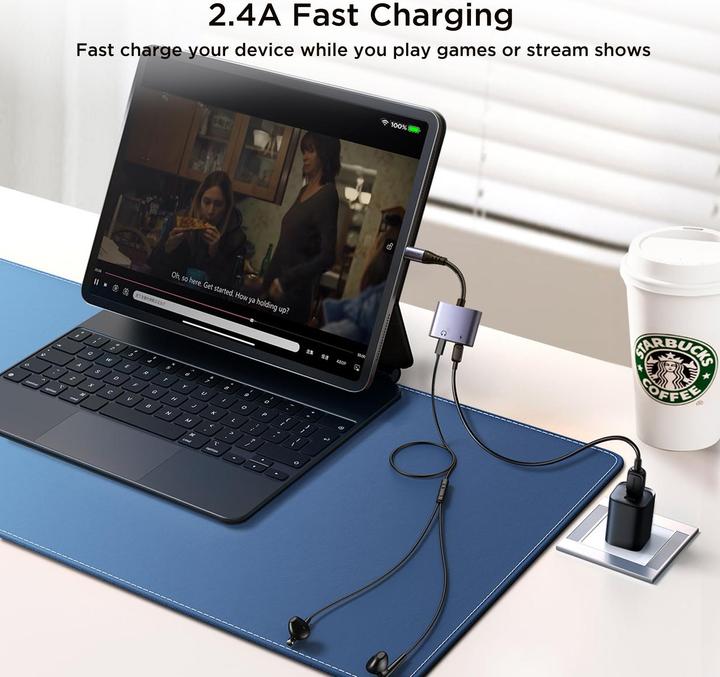 Produktbild Joyroom 2-in-1 Audio Adapter Lightning to Double Lightning - Black (Lightning, Lightning)