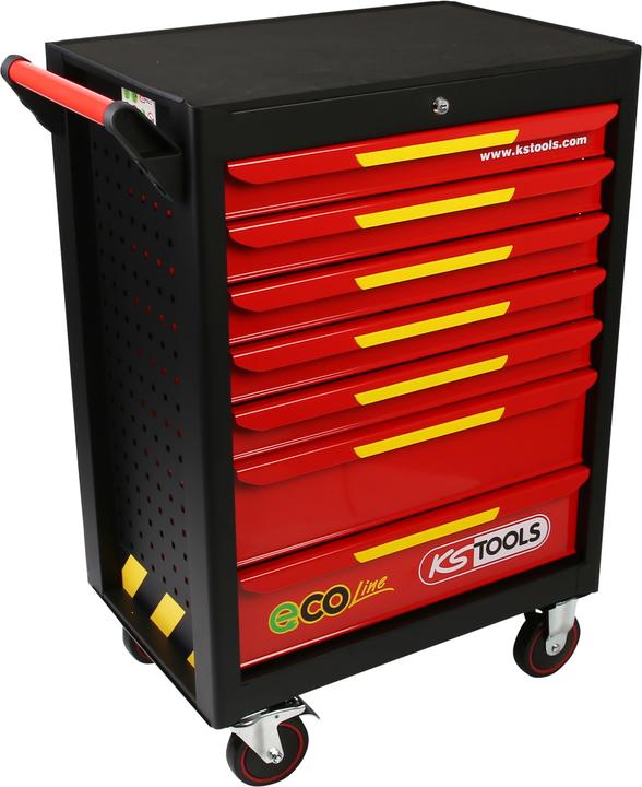 Image du produit KS Tools ECOline NOIR/ROUGE/JAUNE Servante d'atelier à 7 tiroirs ( 897.1007 ) (7 x)