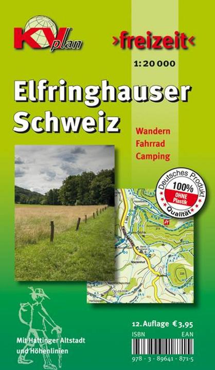 Image du produit Elfringhauser Schweiz, KVplan, Carte de randonnée/cyclisme/loisirs, 1:20.000 / 1:2.500 : Carte de