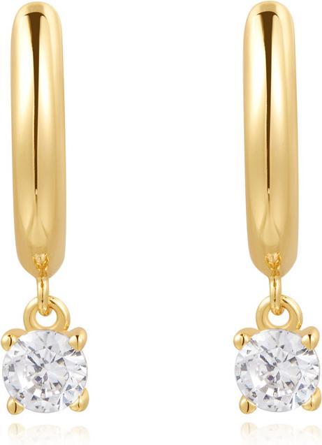 Actual product image Ania Haie Gold Drop Solitaire Huggies earrings (925 silver)