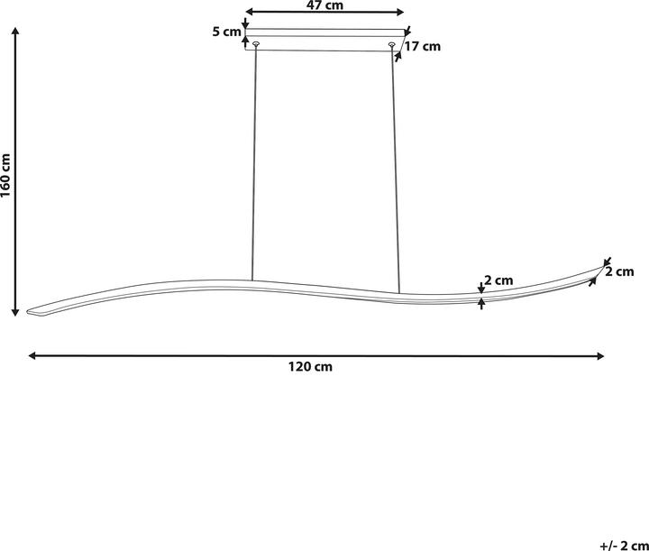 Immagine prodotto Beliani Lampada a sospensione LED nera a forma di onda CALAO (1250 lm)