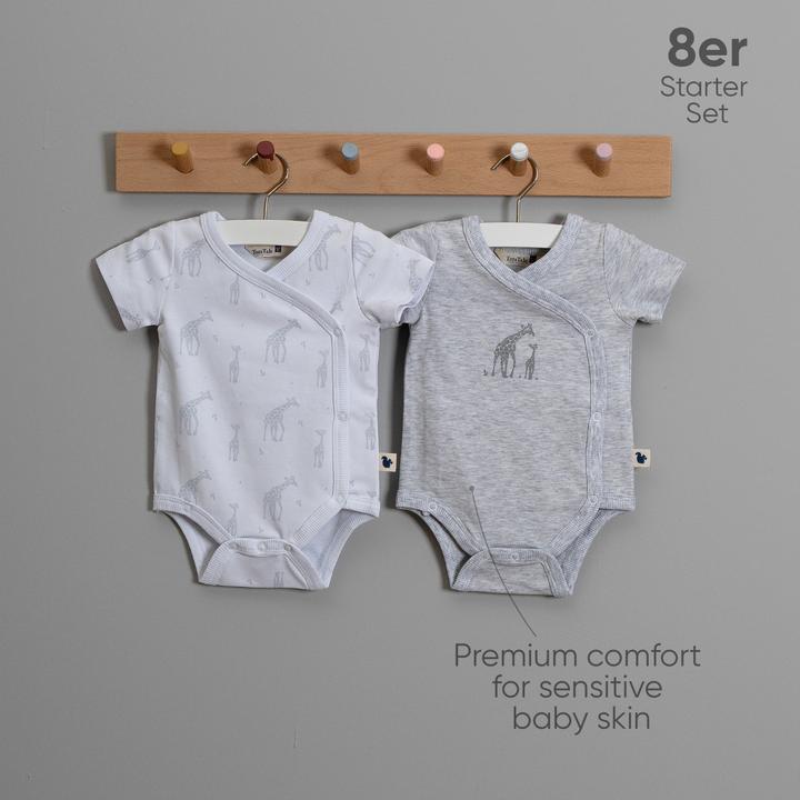 Image du produit TotsTale Premium 8-tlg. Newborn Starter-Set – Babykleidung aus Bio-Baumwolle – Geschenk zur Geburt (50, 56, 62, 68)