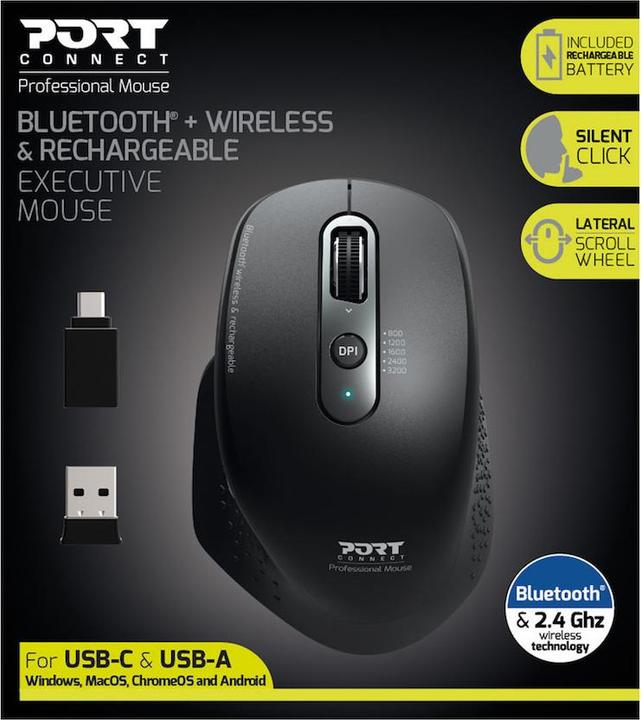 Immagine prodotto Port Designs 900716 Mouse destro RF senza fili + Bluetooth ottico 3200 DPI (Senza fili)