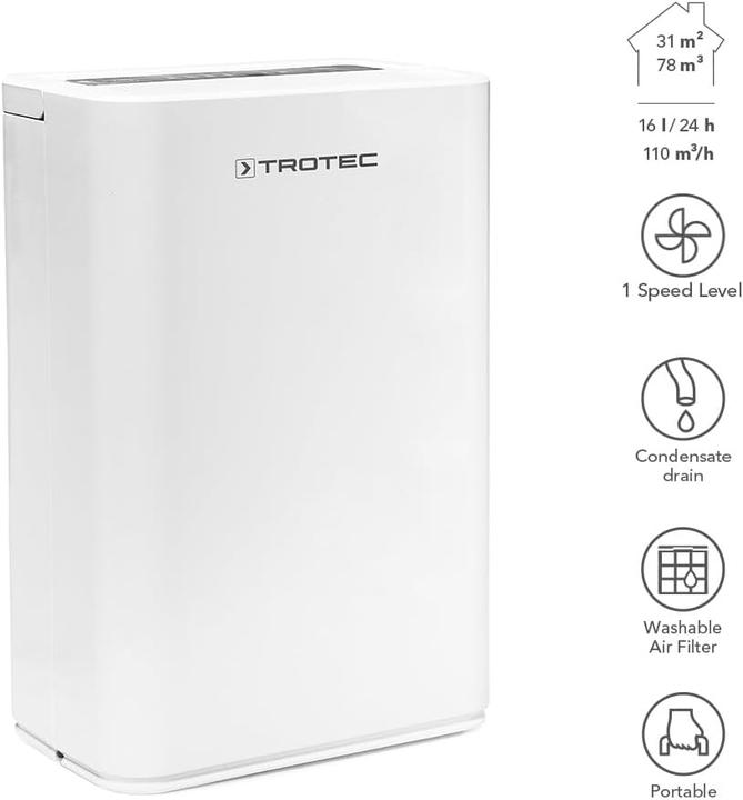 Immagine prodotto Trotec TTK 52 E deumidificatore (31 m², 16 l/24h)