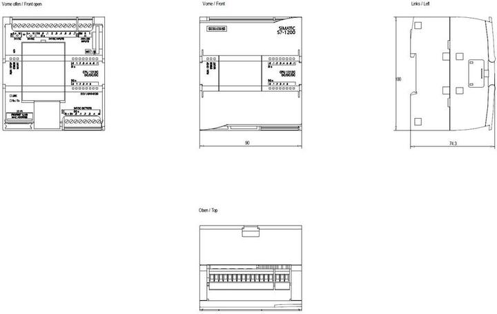 Actual product image Siemens SIMATIC S7-1200 CPU 1212C, DC/DC/DC
