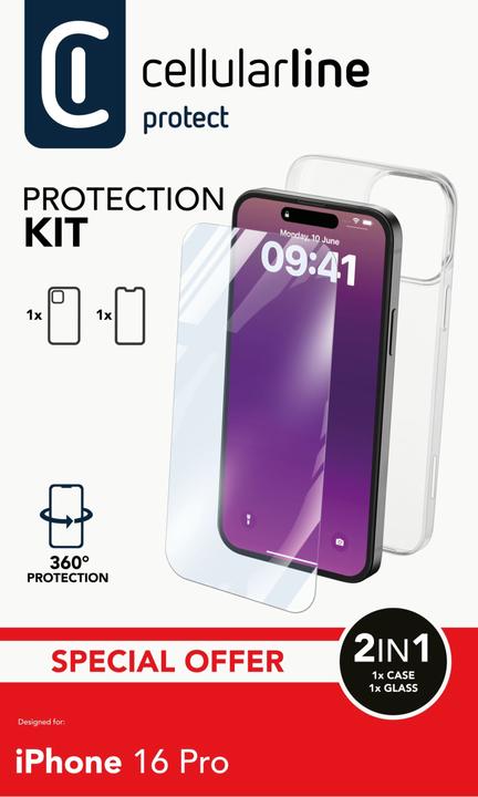 Produktbild Cellularline Protection Kit für (Apple iPhone 16 Pro)