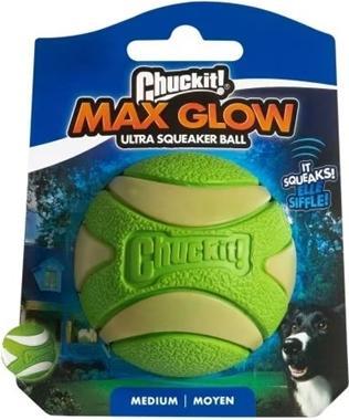 Actual product image Chuckit! Max Glow Ultra Squeekerbal Groen (Ball toy dog)
