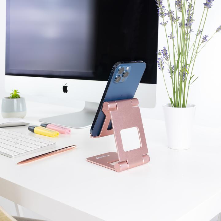 Image du produit Tooq Technology Soporte Sobremesa Para Telefono/Tablet Plegable Slim Rosa