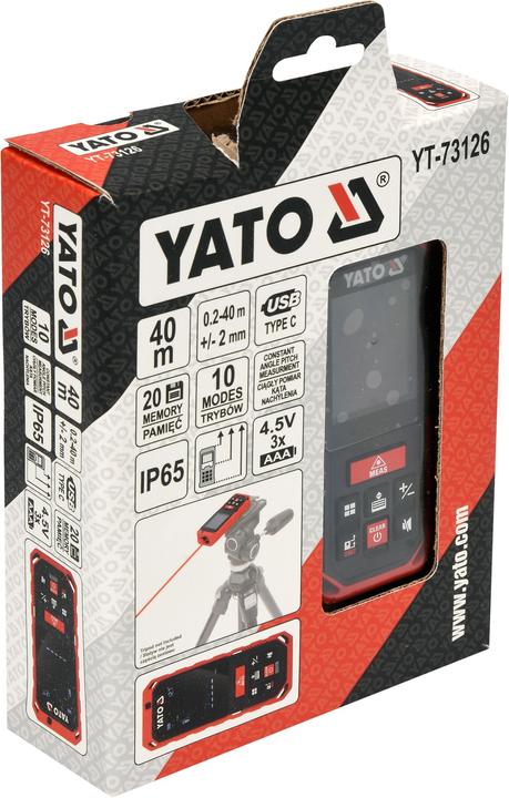Produktbild Yato Profi Laser-Entfernungsmesser 0,2-40m (40 m, 670 nm)