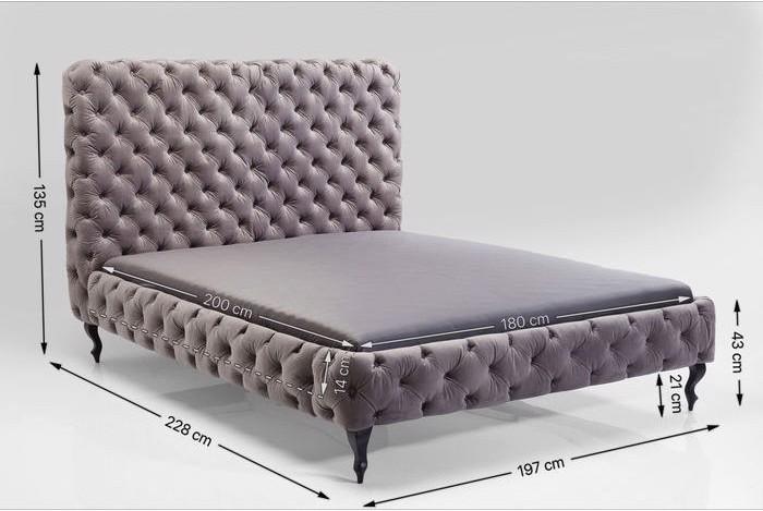 Immagine prodotto Kare Design Letto Desire Silver Grey High 180x200 cm (180 x 200 cm)