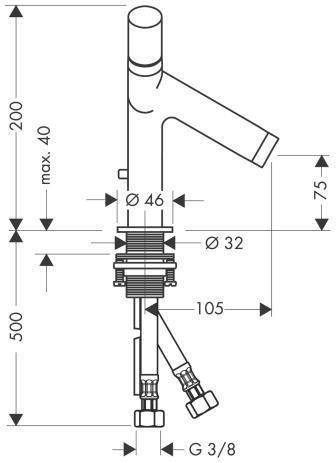 Actual product image hansgrohe Axor Starck two-handle basin mixer DN15