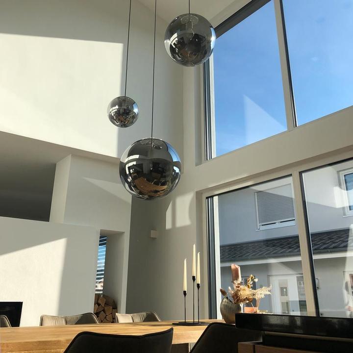 Immagine prodotto s.luce Lampada da galleria a globo in vetro Orb con sospensione di 5 metri (E27)