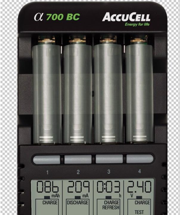Actual product image AccuCell Lady LR1 Size N NiMH Battery, Charging Adapter and LCD Charger (4 pcs., N, 500 mAh, Battery + charger)