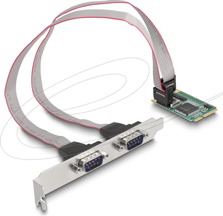 Produktbild Delock Mini PCIe Karte full size zu 2 x Seriell RS-232 D-Sub 9 Pin