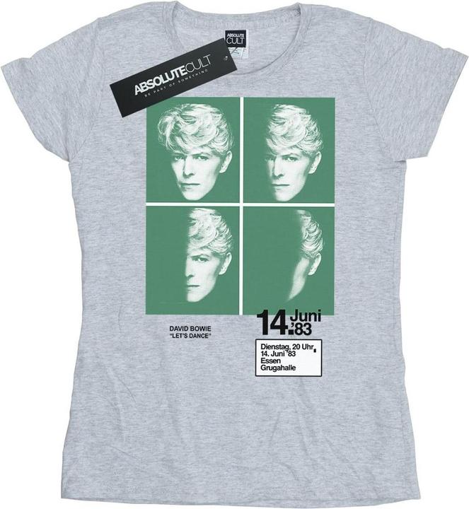 Actual product image David Bowie Womens/Ladies 1983 Concert Poster Cotton T-Shirt (L)