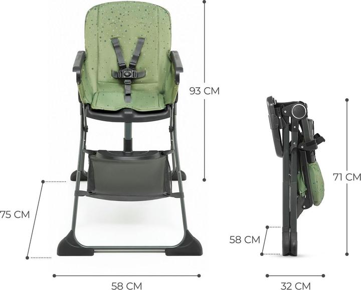 Actual product image KinderKraft Foldee high chair green (Highchair)
