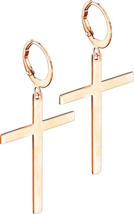 Actual product image Star Piercing Earring rose gold pendant cross (without brass, Surgical steel 316L)