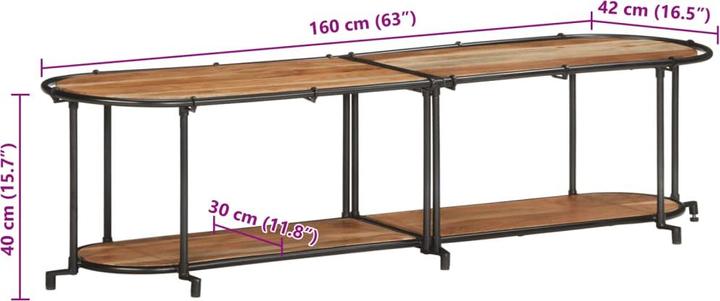 Produktbild VidaXL TV Schrank Lowboard Fernsehschrank Fernsehtisch Massivholz Akazie (160 x 42 x 40 cm)