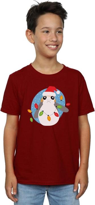 Immagine prodotto Star Wars The Last Jedi Porg Christmas Lights Maglietta Ragazzi (140, 146)
