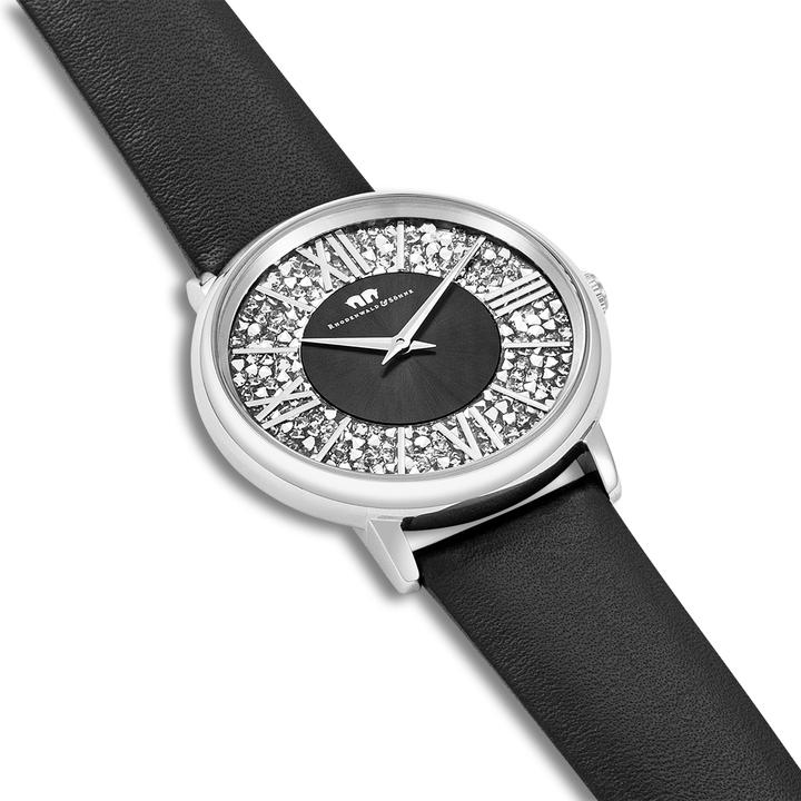 Actual product image Ladies quartz watch Pamina genuine leather black - 23870 (Analogue wristwatch, 36 mm)