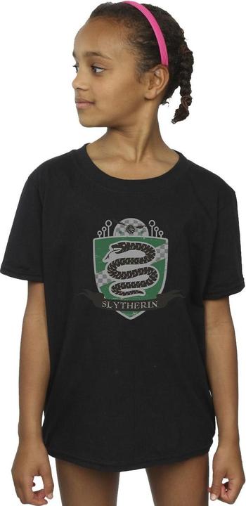 Actual product image Girls Slytherin Chest Badge Cotton T-Shirt (140, 146)