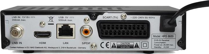 Image du produit Xoro HRS 8689, Récepteur HD DVB-S2 (DVB-S, DVB-S2)