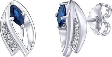 Image du produit Silvego Isla boucles d'oreilles en argent avec saphir véritable et zirconium brillant FWE15688BS