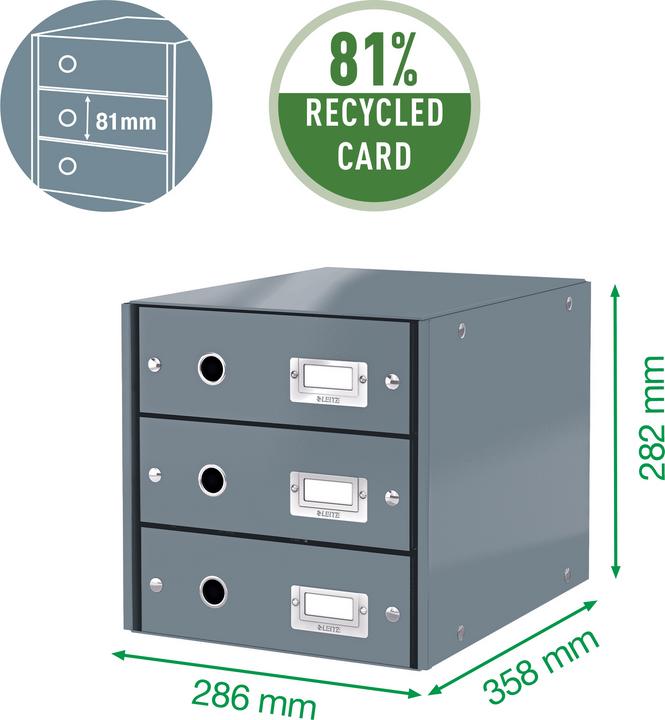 Image du produit Leitz Ensemble de tiroirs WOW Click & Store (A4)
