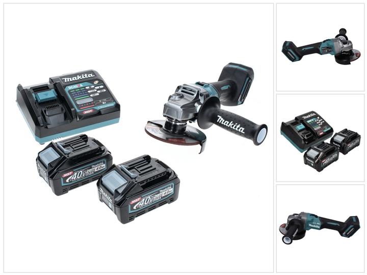 Actual product image Makita GA 005 GM2 Battery angle grinder 40 V max. 125 mm Brushless XGT + 2x battery 4.0 Ah + charger (125 mm)