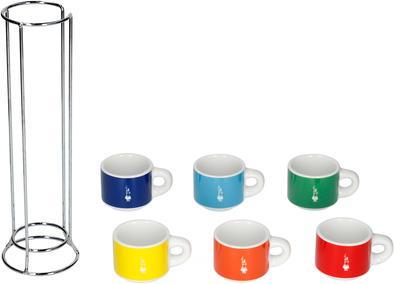 Image du produit Bialetti TASSES Lot de 6 mugs en porcelaine avec support Tasse à café Color 60ml (60 ml, 6 x)