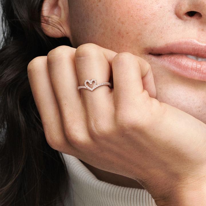 Produktbild Pandora Rose Heart and Wishbone Ring (54, 925 Silber)