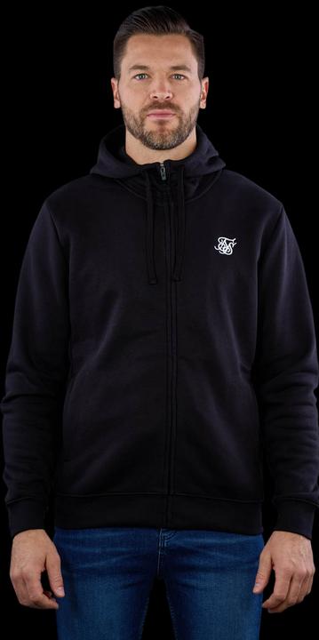 Actual product image Siksilk Hoodie Black Essential Zip Through Funnel Hoodie (XL)
