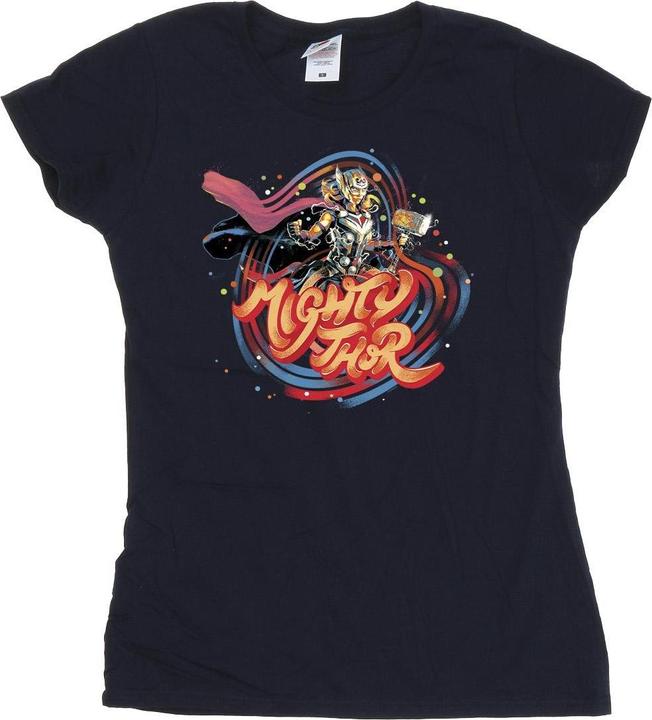 Actual product image Womens/Ladies Thor Love And Thunder Mighty Thor Swirl Cotton T-Shirt (XL)