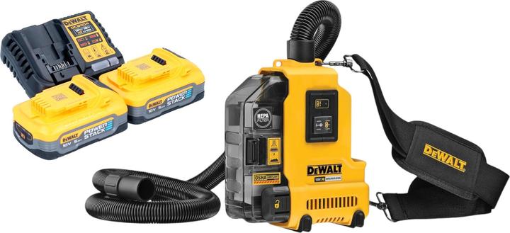 Produktbild DeWalt DWH 161 H2 Akku Universalabsaugung 18 V 0,21 l Brushless + 2x Powerstack Akku 5,0 Ah +