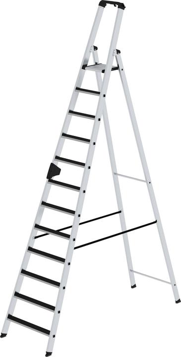Image du produit Munk Escabeau à marches accessible d'un côté avec clip-step 12 marches (Échelle deux plans, 480 cm)