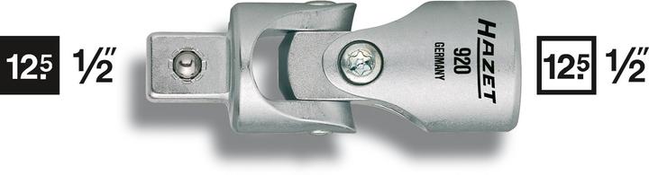 Actual product image HAZET Universal joint 920 ∙ Square, hollow 12.5 mm (1/2 inch) ∙ Square, solid 12.5 mm (1/2 inch)
