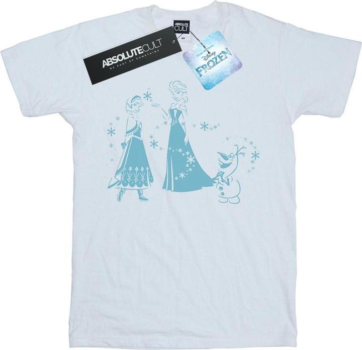 Actual product image Disney Womens/Ladies Frozen Magic Snowflakes Cotton Boyfriend T-Shirt (XXL)