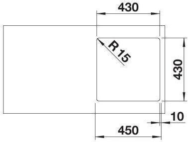Immagine prodotto Blanco Supra 400-IF R12 (Lavandino montato in alto, 44 cm, 44 cm)