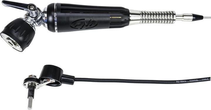 Image du produit PNI Antenne CB pliable LED 1000, 80 cm de long, avec câble et support papillon fixe, 26-30 M