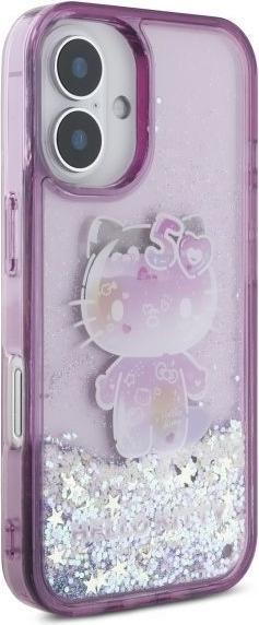 Actual product image Hello Kitty HKHCP16SL50PPU iPhone 16 6.1" fioletowy/purple hardcase Liquid Glitter 50TH Anniver (Apple iPhone 16)