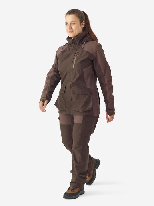 Image du produit Solognac Pantalon chasse femme impermeable 500 marron poches cargo (40, 42)