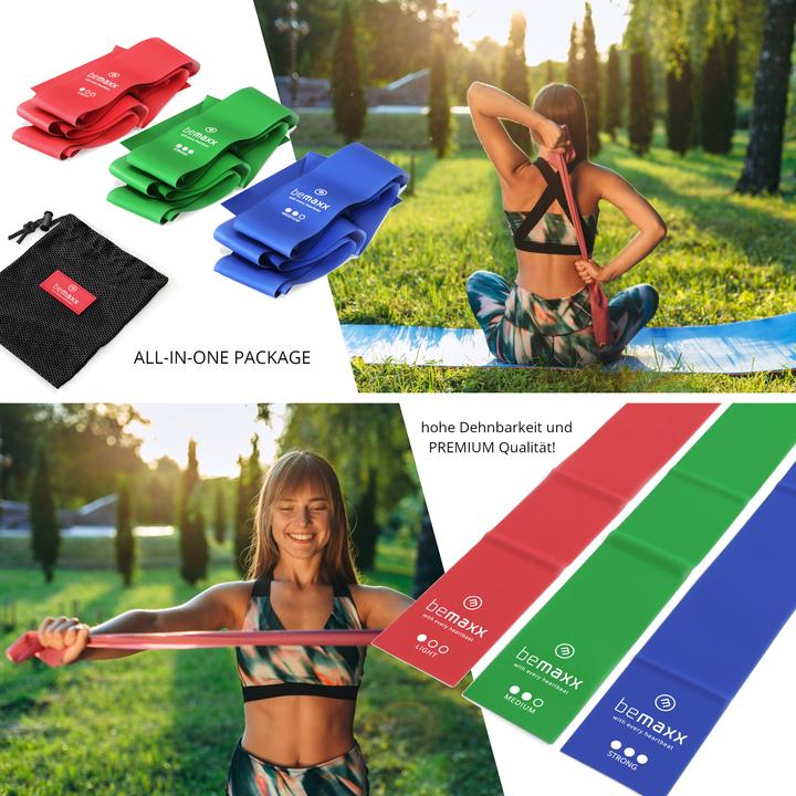Produktbild BeMaxx Fitness-Gymnastikband 3er-Set, Gummi