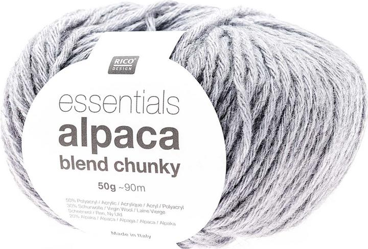 Produktbild Rico Essentials Alpaca blend Chunky, blaugrau, 50 g, 90 m, 50 % PAN, 30 % WV, 20 % WP (90 m)