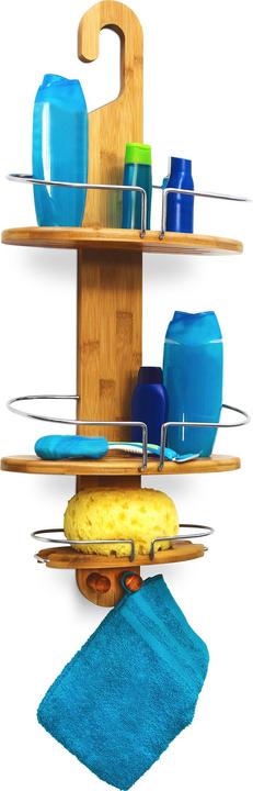Actual product image Relaxdays Bamboo Shower Shelf (29.5 x 13.5 x 71 cm)