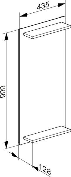 Actual product image Keuco Edition 11 guest WC illuminated mirror, with integrated, illuminated shelf, 11198, 435 x 900 x