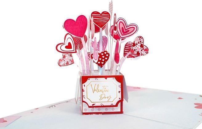 Image du produit MU Classic Carte de voeux pop-up pour la Saint-Valentin - Coeurs (1 pcs)