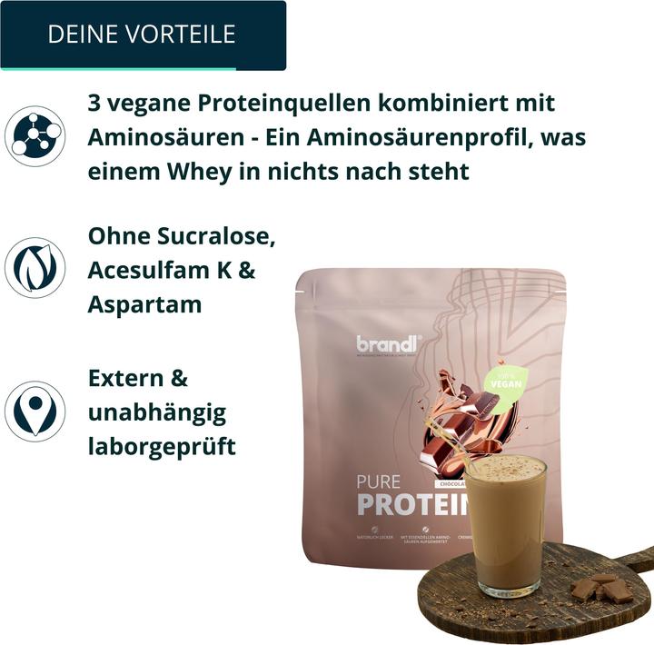 Immagine prodotto Brandl-Nutrition Proteine Pure Vegan (Cioccolato, 1 pz., 1000 g)