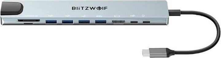 Actual product image BlitzWolf Docking station BW-TH5 10in1 USB-C (silver) (USB-C, 10 Ports)